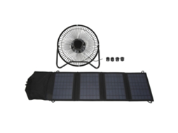 Ventilador Portátil Com Painel Solar De 14w E 8 Polegadas Carregamento Duplo Usb
