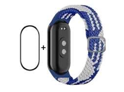Para Xiaomi Mi Band 8, Enkay Hat-prince 2 Em 1: Protetor De Tela Com Cobertura Total + Pulseira De Nylon Trançado Elástica