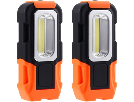 Luz de Trabalho Led Portátil Gancho Suspenso e Lanterna Magnética Luz de Trabalho de Bolso Alimentada Por Bateria Pacote com 2