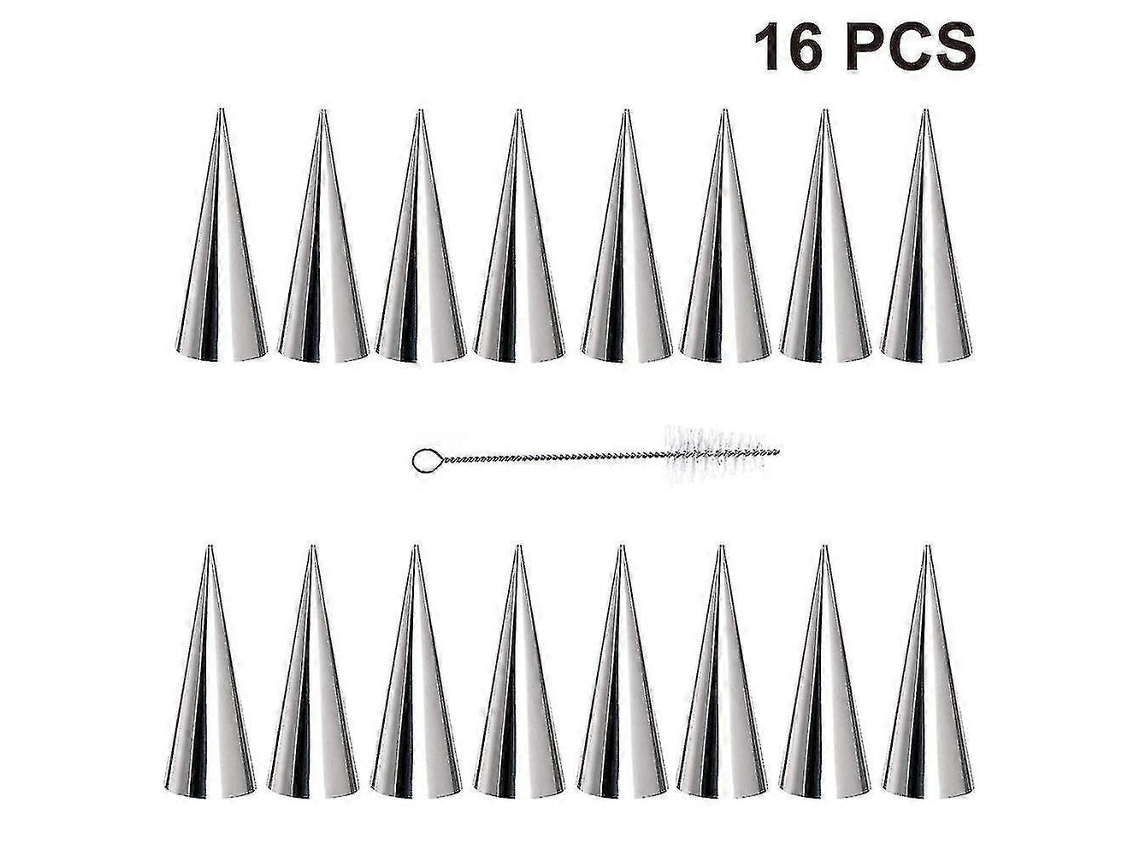 Pacote com 16 moldes de creme chifre, cones de cozimento de 5,5 polegadas, conjunto Aquaforge compatível