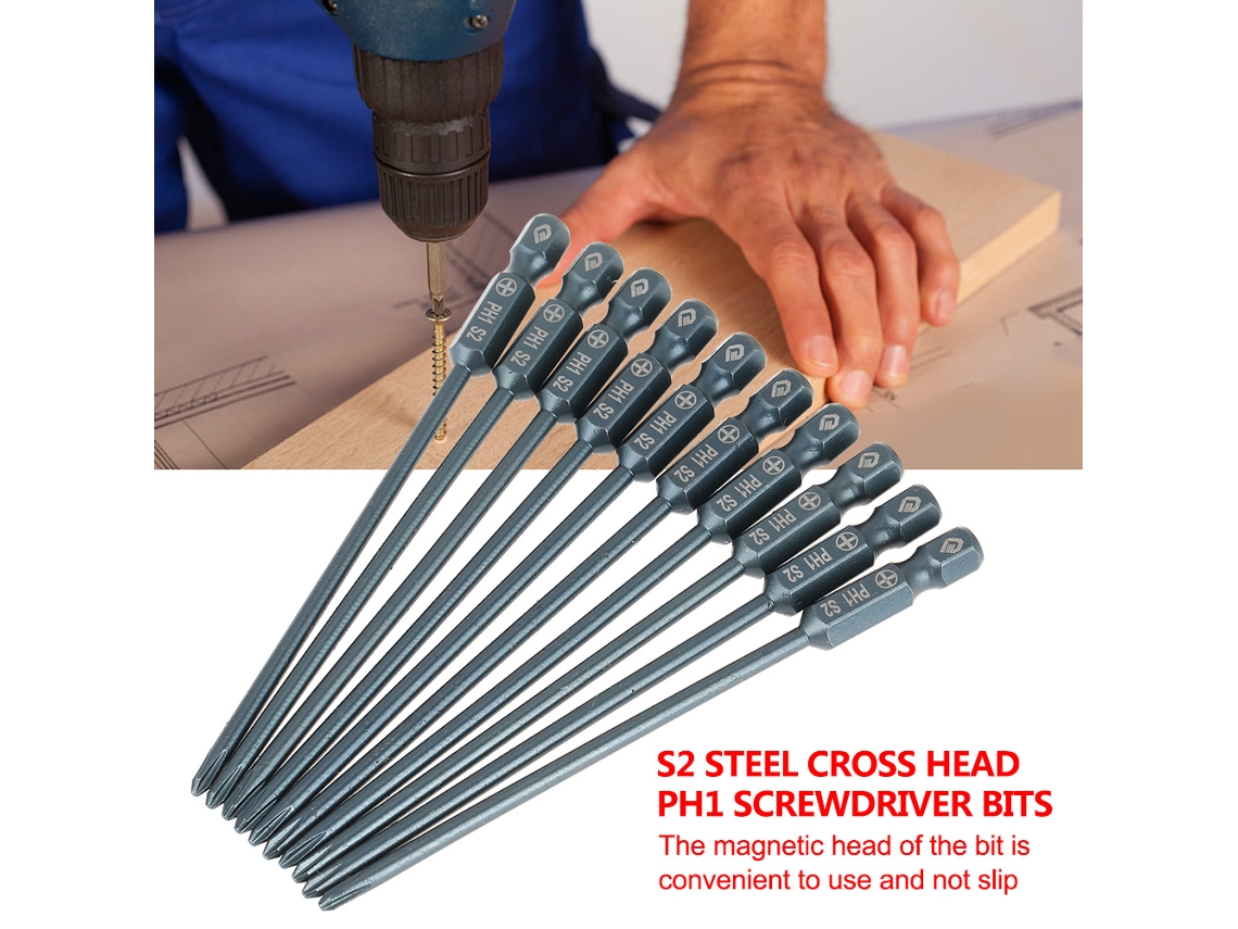 Laxiscreed Kit De Pontas Phillips Ph1 Em Aço S2 Com Encaixe Hexagonal De 1/4" Para Uso Versátil