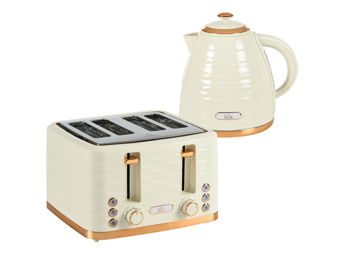 Conjunto de cozinha 2 em 1, torradeira e chaleira, 1,7 L, 4 fatias Cs
