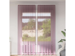 Vidaxl Cortinas De Voile Com Bolsos Para Varão 2 Pcs Roxo