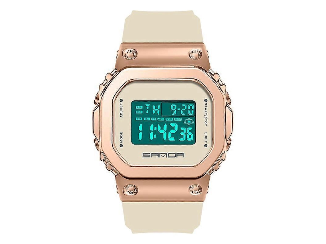Relógio Eletrônico Sanda 9006 Com Vidro Temperado, Luminoso, À Prova D'água E Com Visor Duplo.