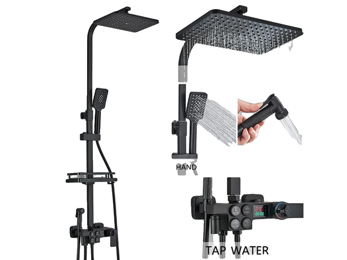 Conjunto De Chuveiro Digital, Botão De 4 Funções, Temperatura Constante, Montagem Na Parede,termostático C Oem