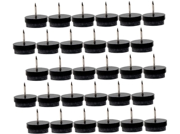 Lifkome 50 Peças Protetores De Feltro Plástico Preto Para Pés Cadeiras E Móveis, 28mm, Para Fixação Com Pregos