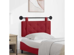 Vidaxl Cabeceira Suspensa Com Luz Led Vinho Vermelho Couro Sintético
