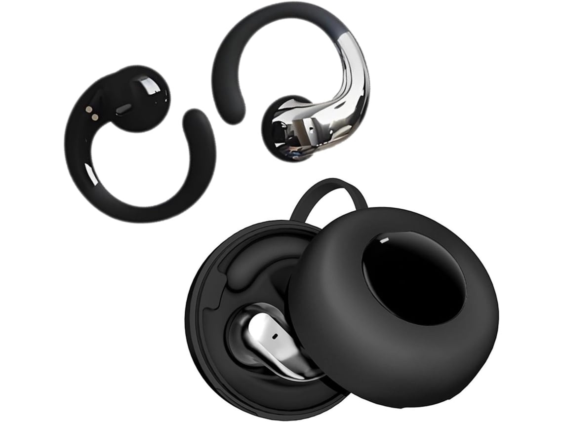 Auriculares Desportivos Sem Fios Bluetooth Tws Gancho De Orelha Microfone Para Chamadas Estojo De Carregamento Azul Lurelia