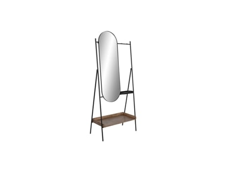 Hall de Entrada HOME ESPRIT Preto Natural Metal Abeto 80 X 41 X 183 Cm