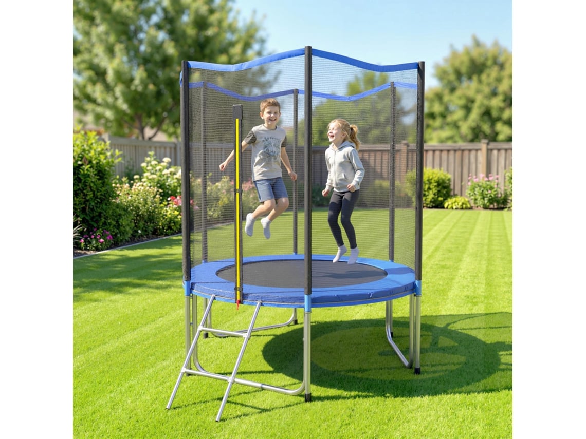 Trampolim De Jardim, 183 Cm Com Rede Proteção E Escada