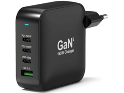 Carregador de Parede PORT DESIGNS GaN Tipo C (165W - Preto)
