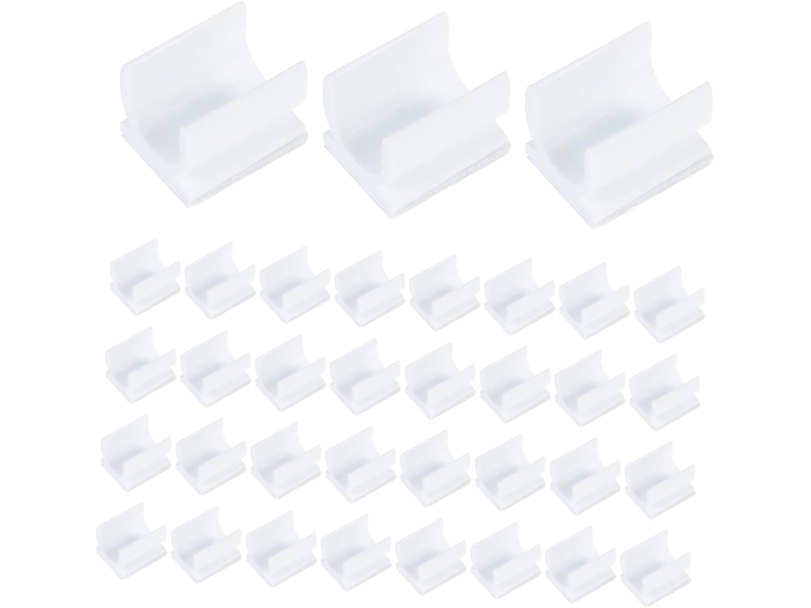 Collbath Clipes Adesivos Plásticos para Marcadores Canetas E Quadro Branco, Brancos, 100 Unidades, Organizador