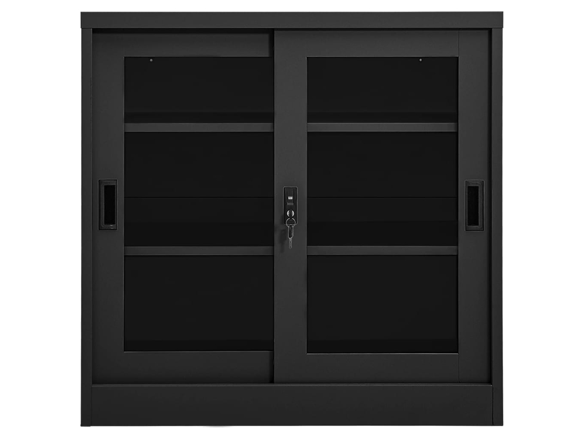 Armário com Porta Deslizante Aço 90x40x90cm Antracite MAISON EXCLUSIVE