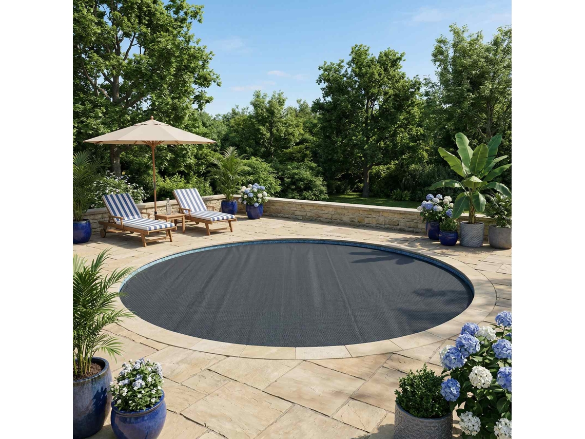 Vidaxl Capa Solar Para Piscina Extrapesada Ø 455 Cm 400 Μm Redondo Pe