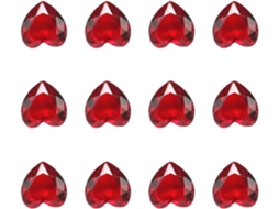 Decorações Delicadas Elegantes Forma Coração Vidro Vermelho 10 Peças Atmosfera Romântica Casamentos Festas GOKOCO