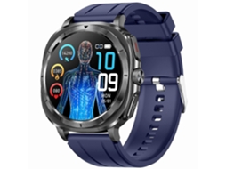 Relógio inteligente ET492 com Bluetooth e monitor de saúde, pulseira de silicone azul Ly Ebike