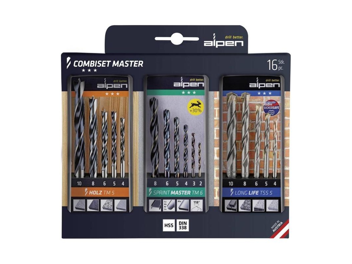Estuche brocas alpen kombiset  16 piezas