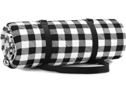 Lurelia Manta De Piquenique 200 X 200 Cm Preto E Branco Impermeável Dobrável Portátil Para Praia