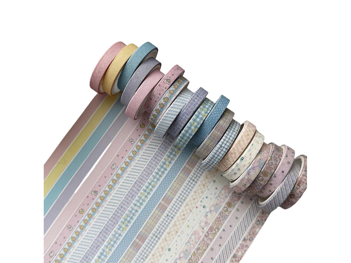20 Rolos de Fita Washis Retrô, Decorativa, Adesiva Manual, para Artistas, Sc Rapbooking e Decoração, Mult GOKOCO