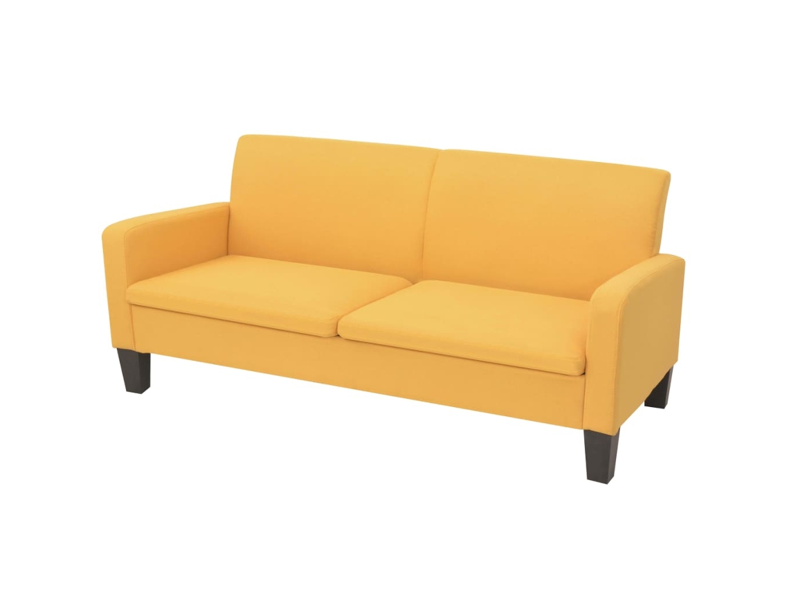 Vidaxl Sofá De 3 Lugares 180x65x76 Cm Amarelo