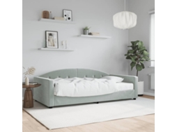 Vidaxl Sofá-cama Com Colchão 100x200 Cm Veludo Cinzento-claro