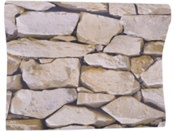 Papel De Parede 3d Com Design Retrô De Pedra, Realista E Fácil De Aplicar.