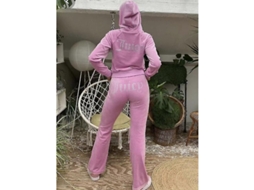 Conjunto de Trajes de Treino para Mulher 2 Peças com Moletom e Calça de Treino L Rosa