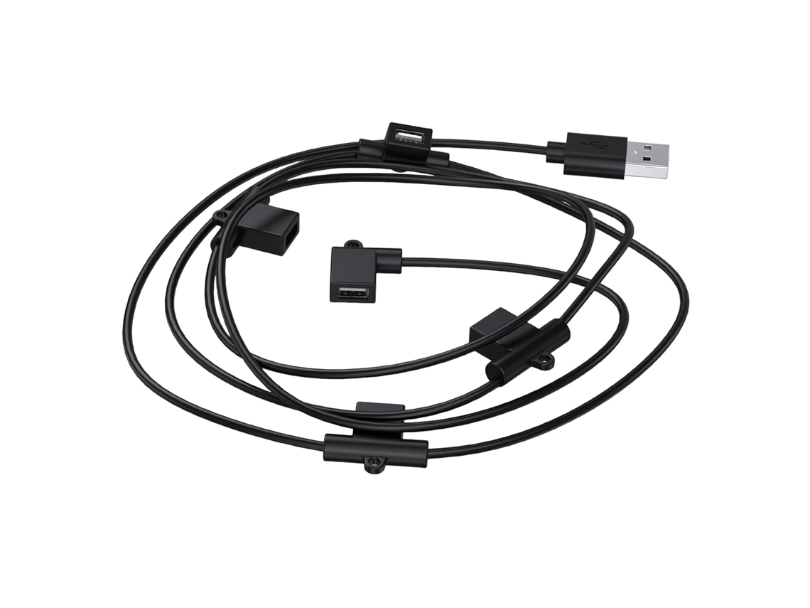 Cabo Extensor Usb De 2,4 Metros Com 5 Tomadas Para Carregar Diversos