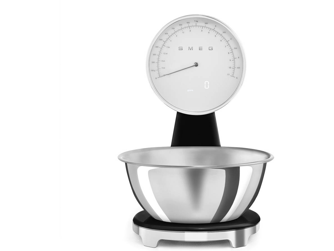 Balança de Cozinha SMEG Analógica e Digital KSF01BLWW (Capacidade 5Kg - Precisção 1g - Preto)