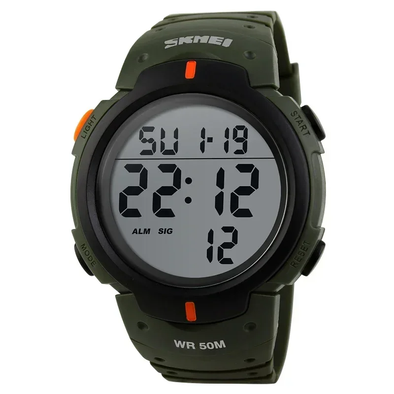 Relógio Esportivo MDUG com Função de Calendário, Resistência À Água de 5 Bar e Visor Digital (verde militar)