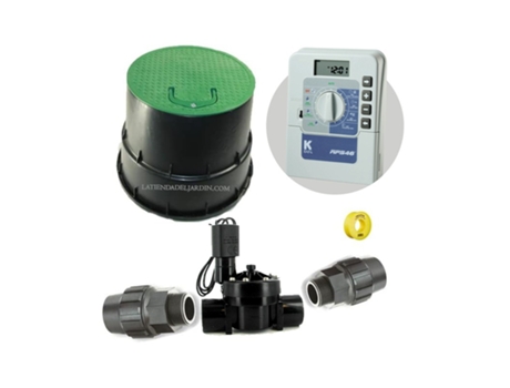 Kit de irrigação automática profissional Krain com 1 zona 24V para tubo de chuva K de 32 mm