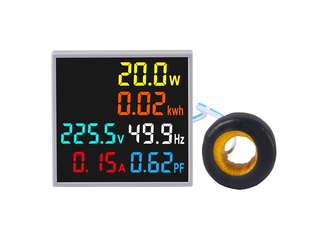 Medidor De Tensão Ca Ac50-300v 100a, Monitor De Energia Elétrica, Frequência, Amperímetro, Voltímetro E Multímetro.