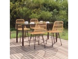 Vidaxl 5 Pcs Conjunto de Jantar P/ Jardim Vime Pe