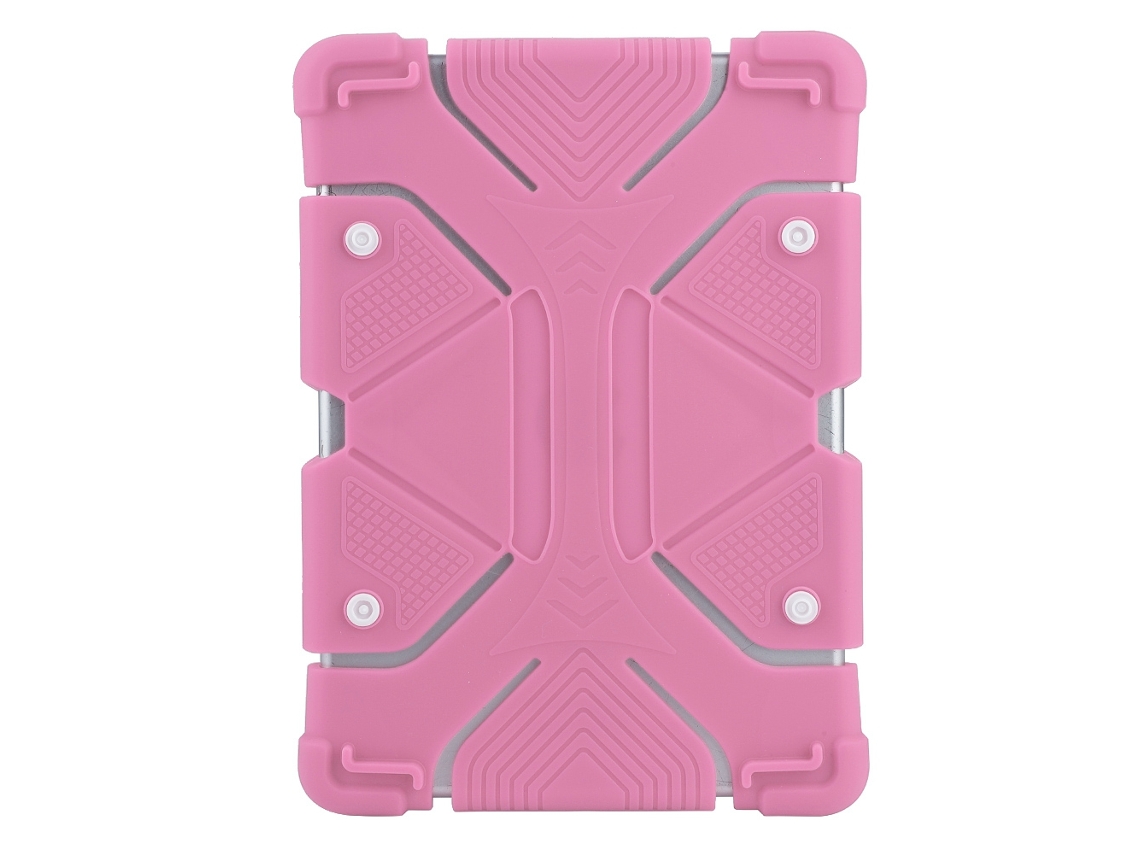 Capa De Couro De Silicone Universal (suporte Protetor) Capa Rosa Para Tablet De 8,9-12 Polegadas