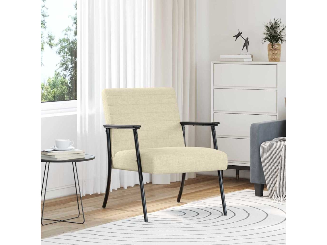 Vidaxl Poltrona Creme 59 X 75 X 78 Cm Tecido