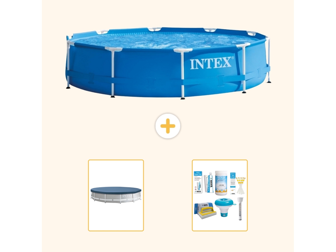 Intex Piscina Com Estrutura Redonda - 366x76 Cm - 3-peças S22455