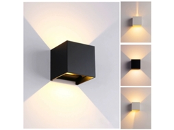 Aplique Led Quadrado Preto 12w, Luz Cálida, Dimensões 10x10cm ZYBLSSBB