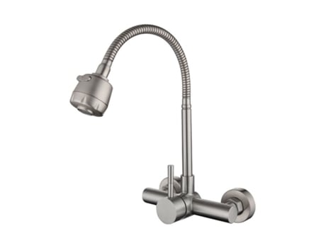 Torneira De Cozinha De Aço Inoxidável 304, Montada Na Parede, Torneira Giratória De 360° Para Pia. Hdd