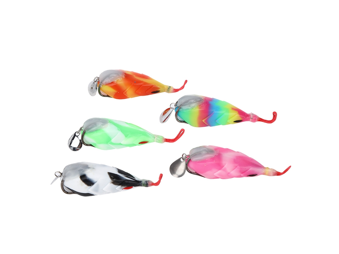 Isca Artificial Sapo 5pcs com Gancho Duplo