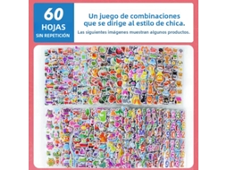 (60 Folhas Para Meninas) Adesivos 3d, Ideais Para Decorar Cadernos E Fazer Álbuns De Recortes.