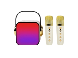 Mini Máquina De Karaokê Infantil, Caixa De Som Portátil Bluetooth Com 2 Microfones Sem Fio, Brinquedo De Aniversário Para Meninas Aquaforge