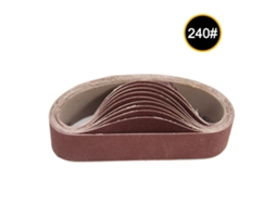 Conjunto de 10 cintas de lixa abrasivas de 30x330mm com grão 240 para lixar, polir e esmerilhar.