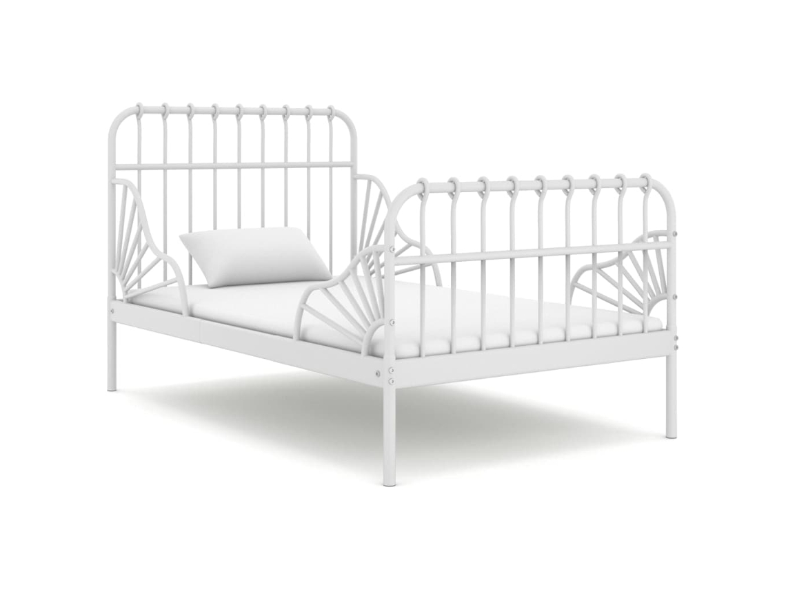 Estrutura De Cama Vidaxl Branco Metal (204.4x83.5x90 Cm)