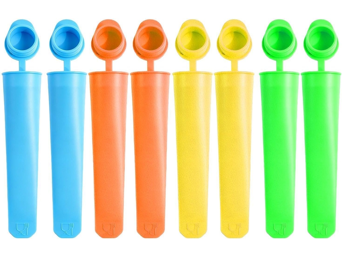 Forma De Picolé 8 Peças, Bandeja De Silicone Reutilizável