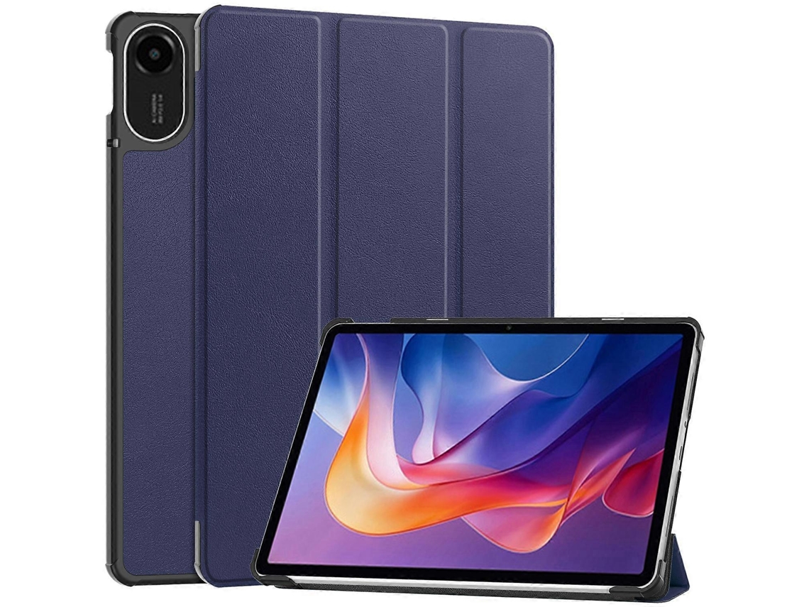 Capa Protetora De Couro Com Suporte Para Tablet Xiaomi Redmi Pad 2, Resistente A Quedas, Azul.