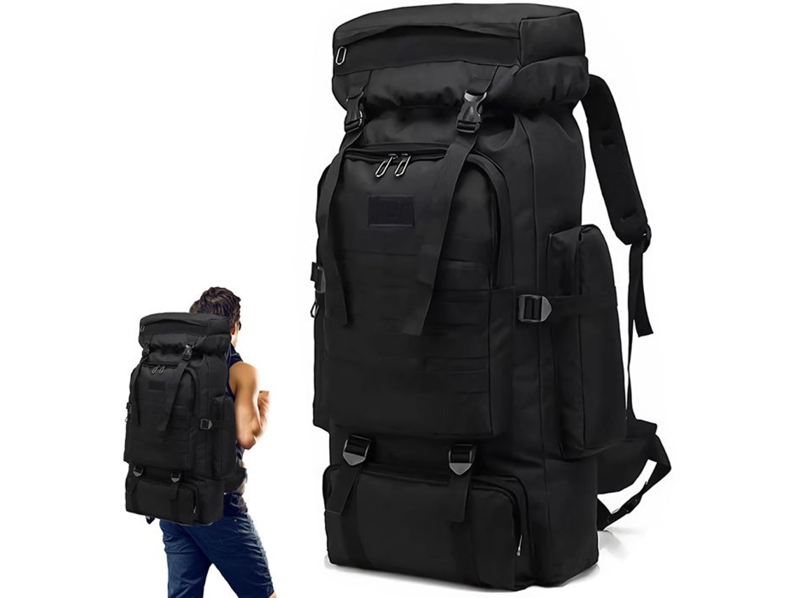 Mochila De Caminhada, 80l, Impermeável, Alças Ajustáveis, Tecido Oxford, Para Transporte E Organização Prática Dos Artigos Indicados
