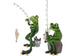 2 Estatuetas Decorativas de Anjos e Sapos para Jardim, Feitas de Resina Verde,s Às Intempéries e Leves, para Uso CHABERLU