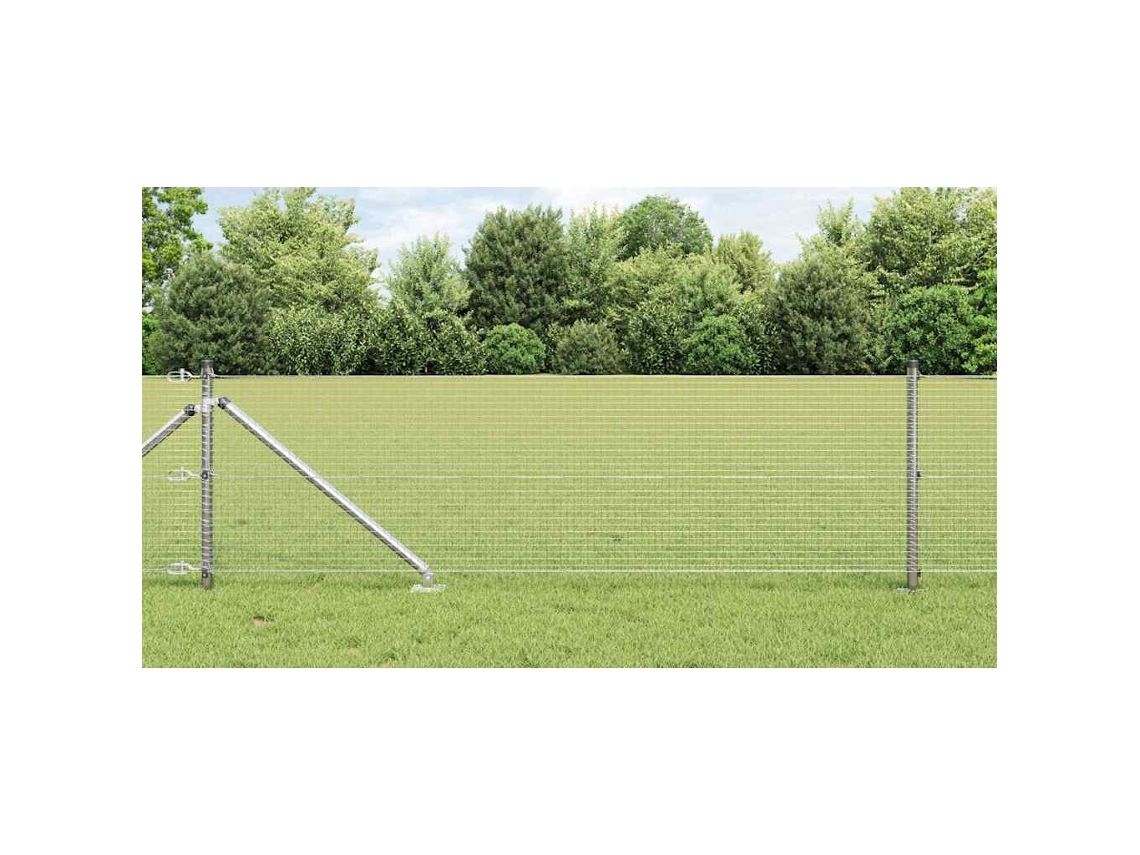 Vidaxl Cerca De Arame Soldado Com Espinhos 100 X 0,8 M Aço Galvanizado