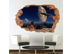Adesivos De Parede Com Tema Espacial, Planetas E Naves Espaciais, Arte 3d, Mural Para Decoração De Quarto, Escritório Ou Pôster.
