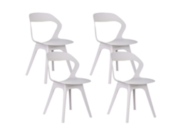 Sillas De Exterior Con Respaldo Recortado Beliani Lachania De Polipropileno Beige 47x45x80